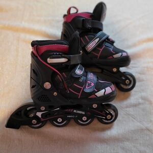 HUIHONG In-Line ROLLER BLADES Skates BLACK Pink Size SMALL